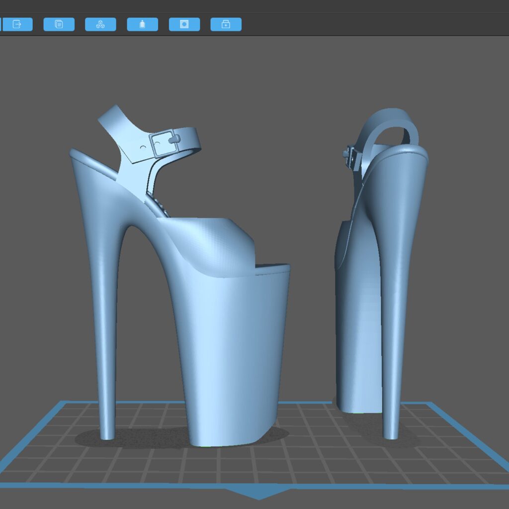 Crystal - Nightmare tall platform sandal 3d model in stl format. Pleaser shoe inspired at foxyheels.com