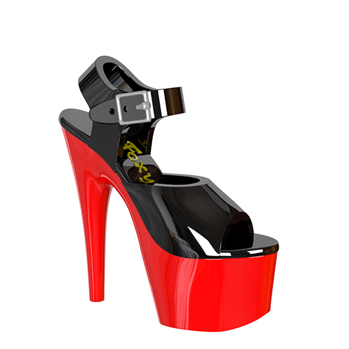 Linda - Platform sandal shoe 3d model in stl format. Pleaser shoe inspired.