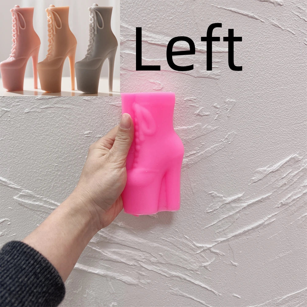 High heel platform boot candle silicone mold - Left – this is an unauthorized, illegal mold